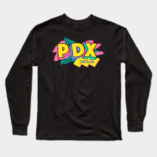 Portland, Oregon Retro 90s Logo Long Sleeve T-Shirt